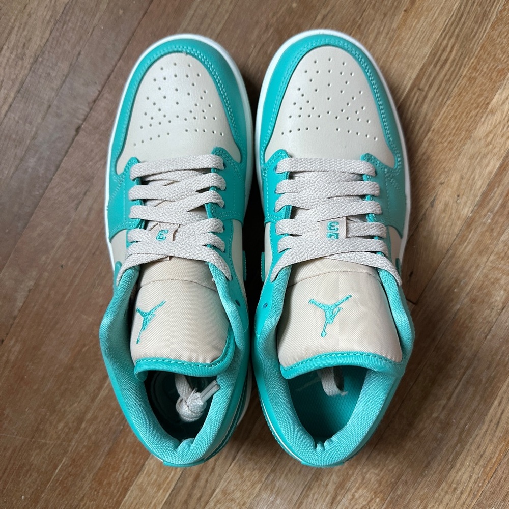 nike air jordan 1 low sanddrift/washed teal size 7 - Picture 2 of 7